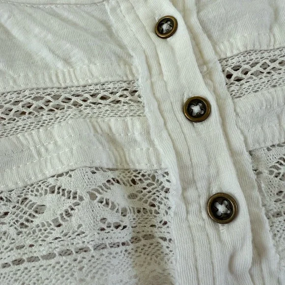 Anthropologie Pilcro White Lace Boxy Top Women M Boho Cottagecore Cotton $98 - Picture 7 of 10